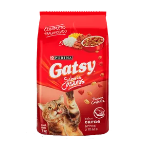 Comida para Gatos Gatsy Purina Sabor Carne Arroz Maiz 1kg